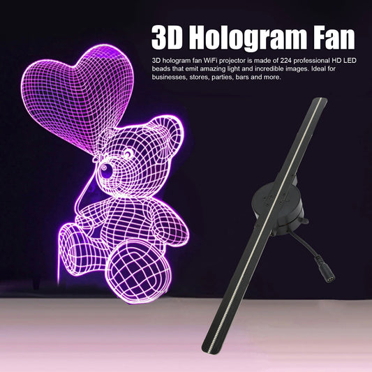 Unleash Stunning 3D Displays! | 16.5in WiFi Hologram Projector with Vibrant LED Colors